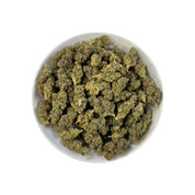 PUFFY Sherb Cream Pie is an indica-dominant hybrid THCa strain, born from the renowned cross of Ice Cream Cake and Sherb BX1. The aroma bursts with a playful blend of sweet candy and fruity notes, underlined by a sharp, tangy chemical edge. Visually, the buds are light and airy with a slightly conical form, showcasing rich green and purple tones, all enveloped in a sparkling layer of frosty trichomes. Consumers often report a wave of euphoria and happiness paired with soothing relaxation and a balanced ment