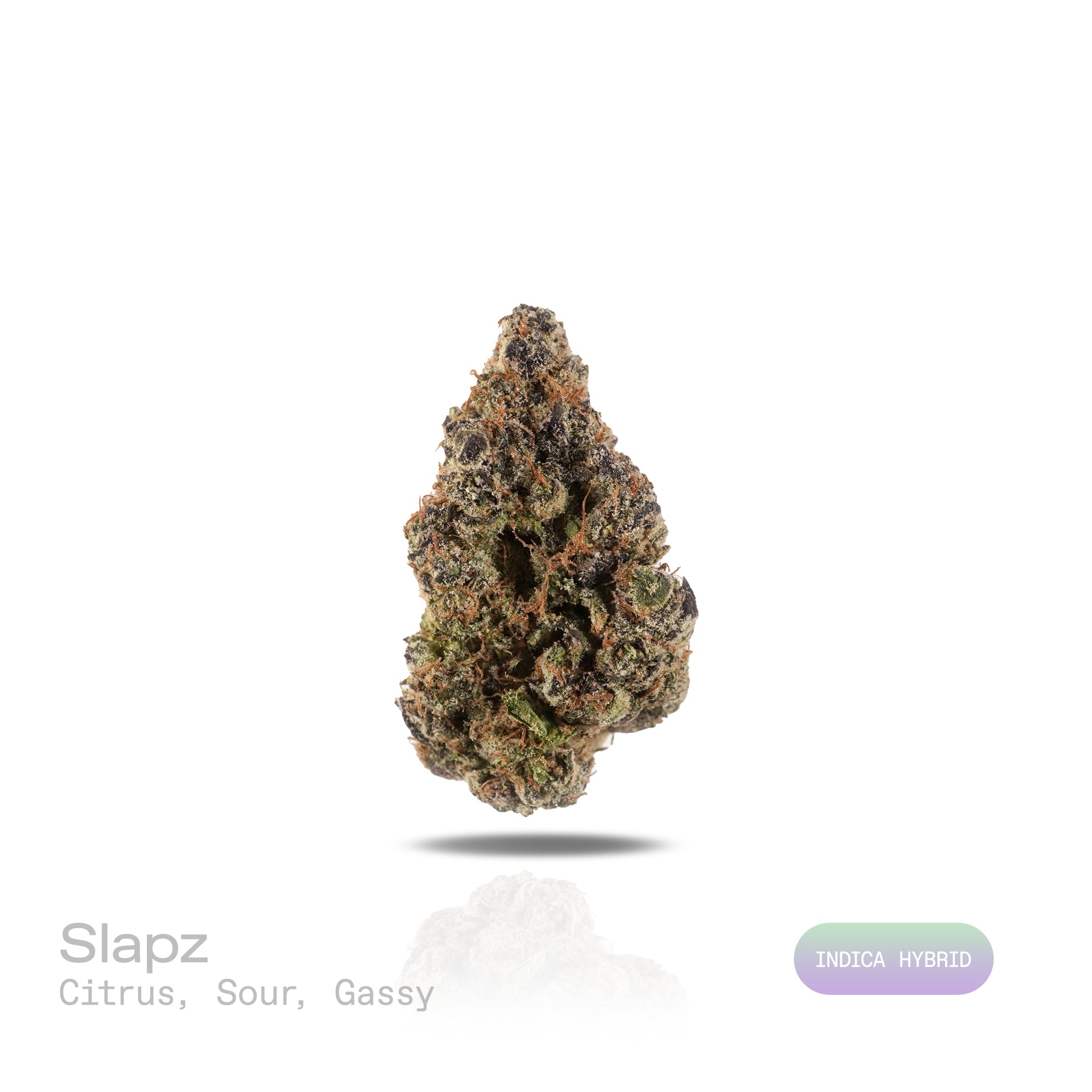PUFFY Slapz is an indica-dominant hybrid THCa strain, crafted by crossing the renowned Runtz with the potent Grease Monkey. The aroma bursts with sharp citrus notes, layered with tangy sourness and a distinct gassy undertone. Visually, dense deep green buds with purple hues and fiery orange pistils are coated in sticky trichomes. Consumers often report an immediate mental uplift, marked by heightened creativity, a joyful euphoria, and an overall boost in mood.