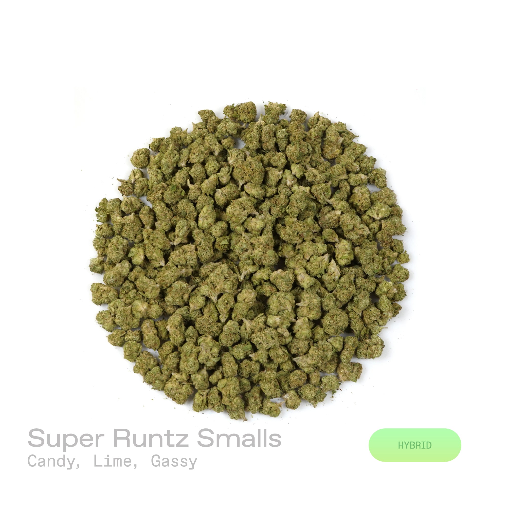 PUFFY Super Runtz (smalls) is a hybrid THCa strain, expertly crafted from a potent cross between Super Lemon Cherry Gelato and Runtz. The aroma bursts with sweet candy notes, zesty lime, and a distinct, gassy undertone for a bold and tantalizing scent profile. Visually, the buds feature chunky or elongated forms in deep green and purple, lit with orange pistils and coated in sugar-like frosty trichomes. Consumers often report an uplifting wave of euphoria that brightens the mood, gradually melting into deep