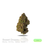 PUFFY Sweet Dream is a balanced hybrid THCa strain, born from the flavorful cross of Al’s Dream × Gupta Kush. The aroma unfolds with rich woody and earthy notes, layered with a warm, spicy undertone and a subtle touch of natural sweetness, creating a balanced and inviting scent. Visually, dense forest-green buds are streaked with vibrant orange pistils and dusted with sparkling trichomes. Consumers often report a powerful combination of body relaxation, euphoria, and an uplifted, joyful mood.

