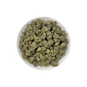 PUFFY Vanilla Waferz is a balanced hybrid THCa strain, created from the fusion of Wedding Cake and Sundae Driver. The aroma offers a warm blend of sweet vanilla and rich butter, rounded out by a soft, doughy scent reminiscent of fresh baked goods. Visually, the buds are dense with vibrant green hues, accented by bright orange pistils and a sparkling layer of white crystalline trichomes. Consumers often report a gradual onset that begins with uplifting euphoria and mental calm, followed by soothing body rela