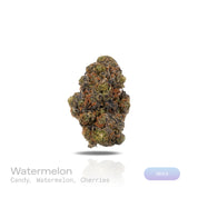 PUFFY Watermelon is an indica-dominant hybrid THCa strain, bred from the renowned cross of Watermelon x Kush genetics. The aroma bursts with sweet candy notes layered with juicy watermelon and a hint of ripe cherries, creating a playful and mouthwatering profile. Visually, the buds are thick and well-formed, showcasing dark green tones with streaks of purple, fiery orange pistils, and a sparkling coat of trichomes. Consumers often describe a calming, full-bodied high that lifts the mood while easing tension
