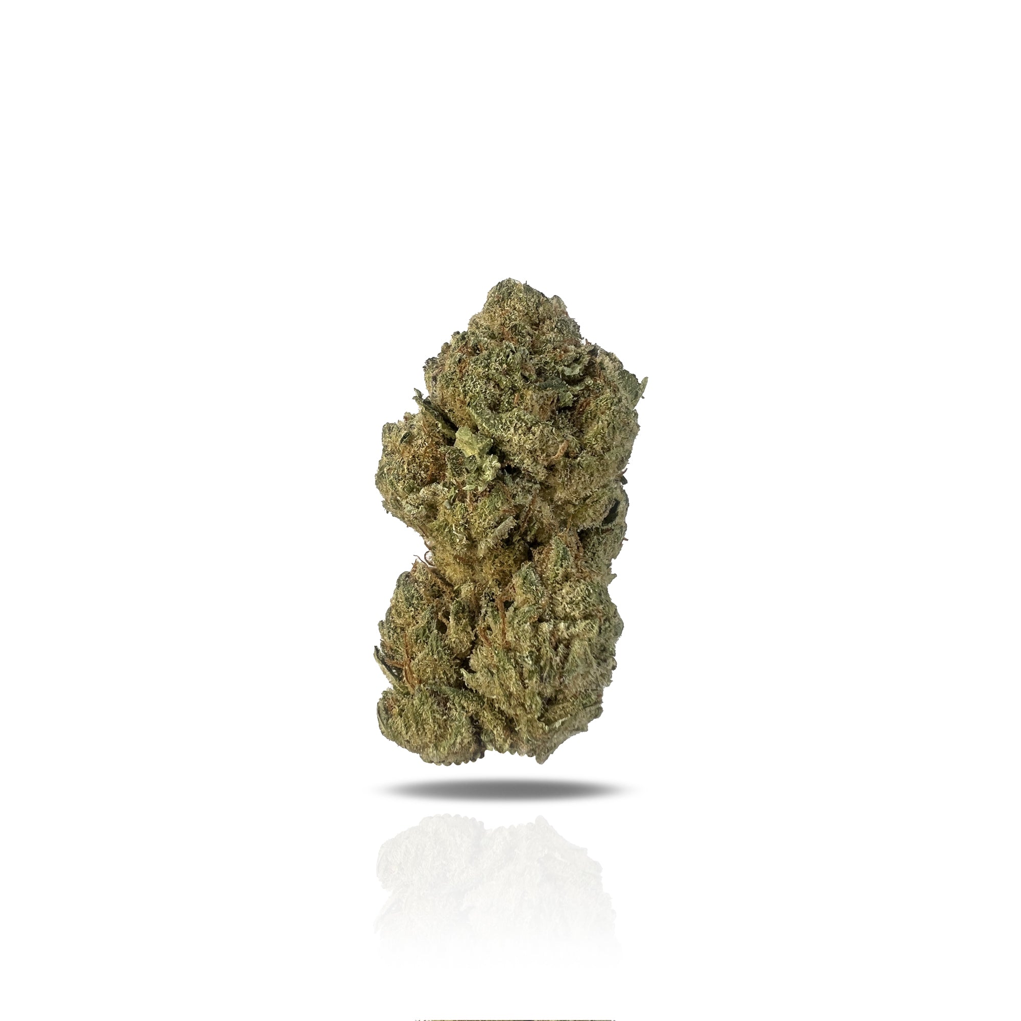 Puffy White Lotus is an indica-dominant hybrid THCa strain resulting from a cross between The White and Snow Lotus. The aroma is a bold medley of funk, ripe peaches, and pungent blue cheese, perfectly mirroring the strain’s complex and unforgettable flavor. Visually, the buds are striking: medium-sized and dense with a light minty-green hue, adorned with olive-toned sugar leaves, fiery orange pistils, and a thick, milky-white layer of trichomes that give it a frosted appearance. Consumers often report that 