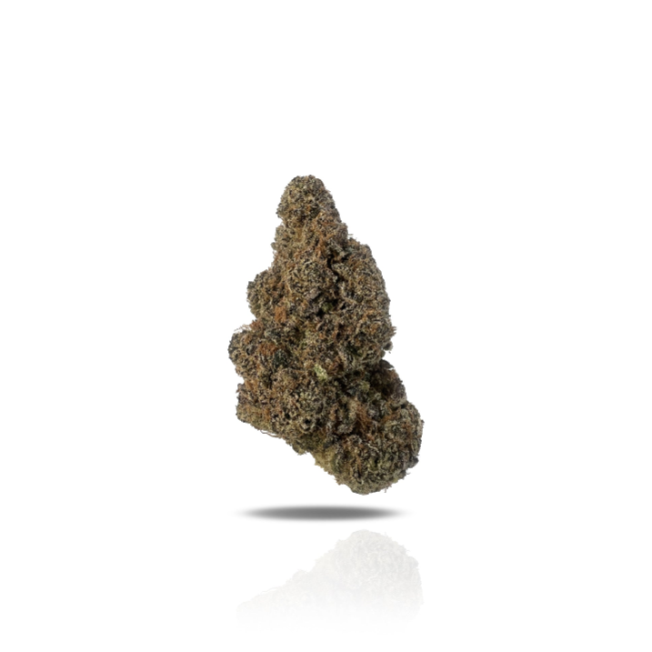PUFFY Fruit Stand is a premium hybrid THCa strain crafted from the flavorful cross of Florida Orange and Blueberry Clementine. This strain exudes a bold and distinctive aroma, blending sharp gassy notes with a cool menthol undertone and a hint of pungent chemical sharpness, creating an intensely striking and unforgettable scent profile. The buds are visually striking deep forest green in color, accented by bright orange pistils and generously coated in a thick layer of frosty trichomes. Consumers often desc