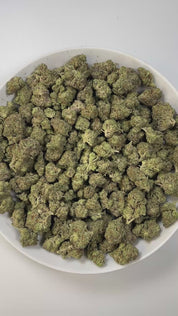 PUFFY King Gelato is an indica-dominant hybrid THCa strain, created from the potent pairing of High Octane and Curelato. The aroma exudes a rich blend of creamy sweetness layered with notes of chocolate and a smooth, buttery finish. Visually, the dense buds showcase deep forest greens with dark accents, bright orange pistils, and a thick layer of sparkling trichomes. Consumers often describe an invigorating yet soothing experience, where a euphoric body eases tension while sharpening focus and lifting the m