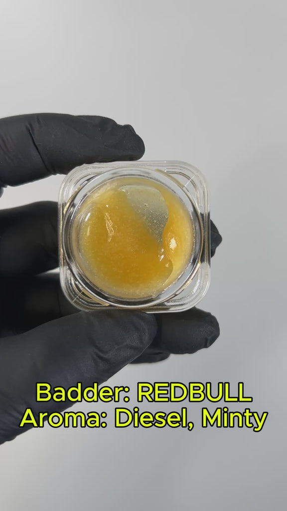 PUFFY THCa Red Bull: The unique whipping technique required to produce badder causes the cannabinoids to crystalize and create a smooth, creamy consistency. This wax is ultra-potent and easy to load onto a dab nail, thanks to its soft and malleable form.