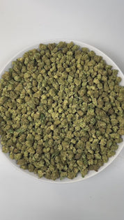 PUFFY 41 Cherries (smalls) is an indica-dominant hybrid THCa strain, expertly crafted from the renowned Gelato #41 and Black Cherry Gelato. The aroma bursts with zesty citrus, tangy sour notes, and a pungent gassy undertone. Visually, dense pine green buds with purple hues and fiery orange pistils are coated in sticky trichomes. Consumers often report a gradually building high that begins with euphoric, uplifting sensations and transitions into deep body relaxation.
