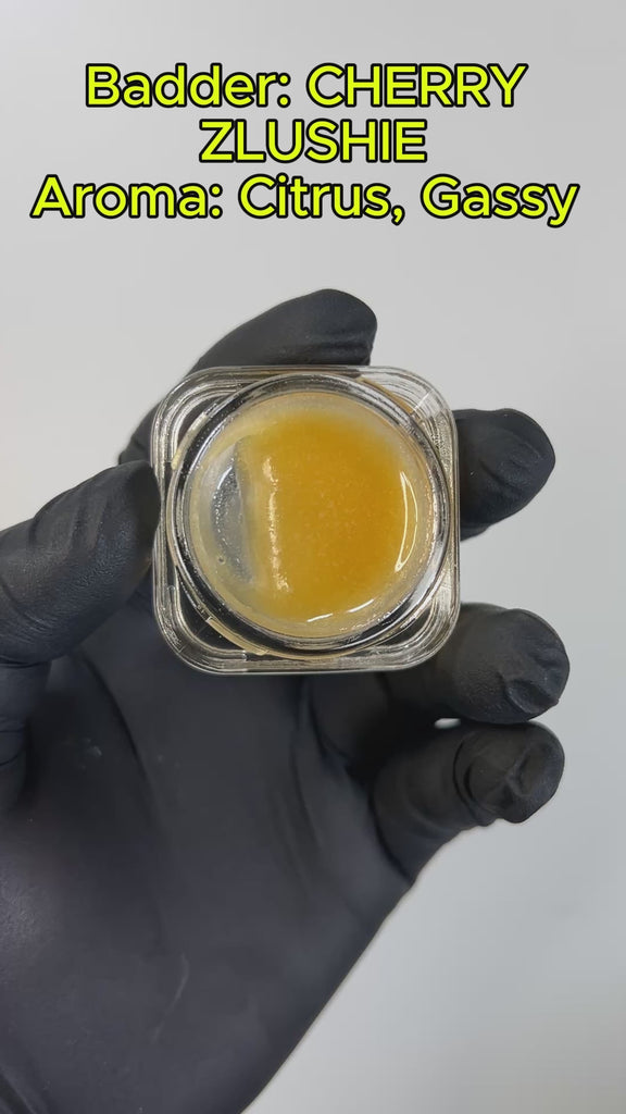 PUFFY THCa Cherry Zlushie: The unique whipping technique required to produce badder causes the cannabinoids to crystalize and create a smooth, creamy consistency. This wax is ultra-potent and easy to load onto a dab nail, thanks to its soft and malleable form.