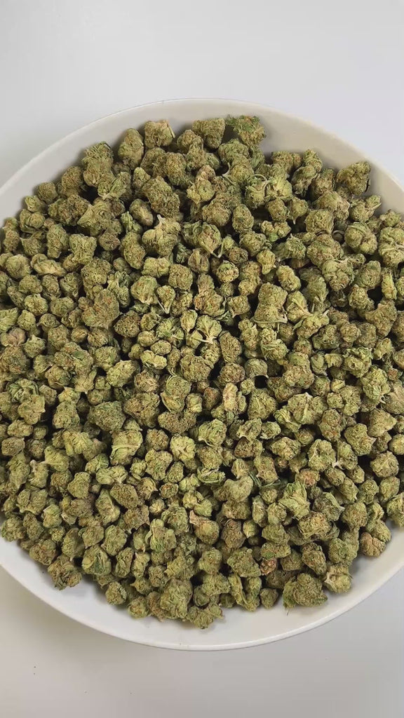 PUFFY Gelato 25 (smalls) is an indica-dominant hybrid THCa strain, born from the renowned cross of Thin Mint Girl Scout Cookies and Sunset Sherbet. The aroma bursts with sweet, fruity notes layered over a pungent, gassy undertone. Visually, dense buds show bright green hues, orange pistils, and a frosty trichome finish. Consumers often experience a calming wave of contentment, uplifted spirits, and a boost in appetite, with effects that seamlessly blend gentle mental invigoration and soothing physical ease.