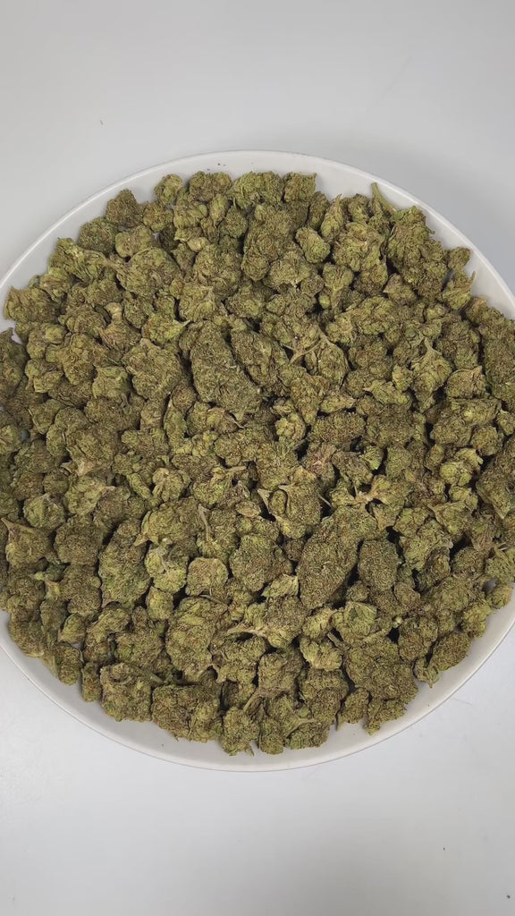 PUFFY Gumbo is an indica-dominant hybrid THCa strain, born from the legendary pairing of Gummo and Guru. The aroma is intensely gassy and funky, layered with sharp chemical notes that create a bold, pungent, and unmistakably powerful scent profile. Visually captivating, the tightly formed buds glisten with a thick coat of trichomes over deep green and purple hues, accented by bright orange pistils. Consumers often report strong body relaxation paired with a euphoric, soothing, and contented high, along with