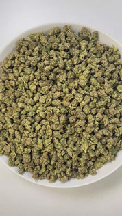 PUFFY Gelato 33 (smalls) is a hybrid THCa  strain, expertly crafted by crossing the legendary Sunset Sherbet and Thin Mint GSC. The aroma blends sweet tropical fruit with candy-like notes, rounded out by a bold hint of gas. Visually, the buds are compact and chunky, with dark green to purple hues, vibrant orange pistils, and a frosty trichome coat. Consumers often report fast-acting, uplifting effects that bring mental clarity, elevated mood, stress relief, and a natural ease that enhances creativity and so