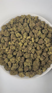 PUFFY White Cherry is a balanced hybrid THCa strain, crafted from the exceptional lineage of Cherry OG and The White. The aroma is a vibrant blend of tart cherry, tangy sourness, and subtle woody undertones. Visually, the buds are dense and striking, featuring lush green and deep purple hues, vibrant orange pistils, and a sparkling layer of trichomes. Consumers often report balanced cerebral and body effects, experiencing pleasant euphoria and relaxation, making it popular recreationally for mood uplift.