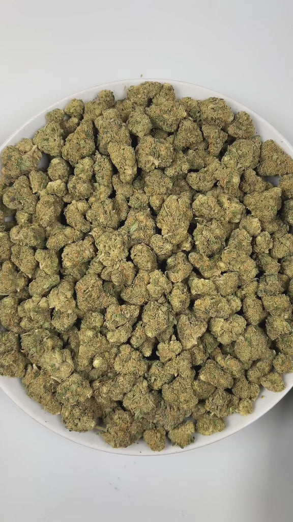 PUFFY Blue Dream is a sativa-dominant hybrid THCa strain born from the legendary cross between Blueberry and Haze. The aroma delights the senses with sweet notes of blueberry, complemented by fresh herbal undertones and a subtle, peppery kick. Visually stunning, its dense, bright green buds are accented by deep blue hues, fiery orange pistils, and a generous dusting of icy trichomes making it as eye-catching as it is effective. Consumers often report a euphoric, uplifting head high that flows into a gentle,