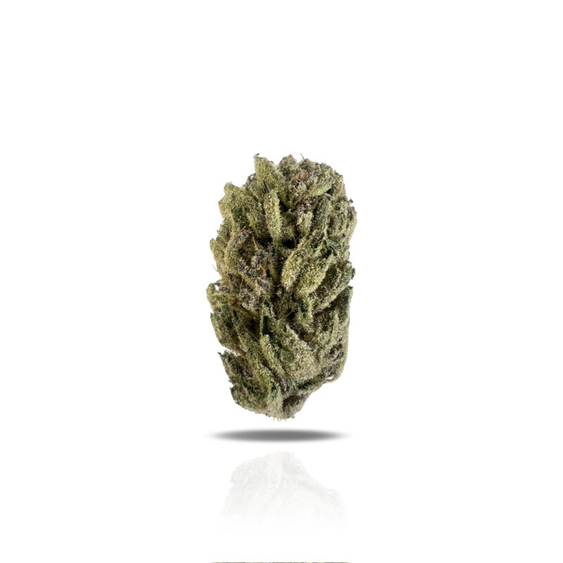 PUFFY London Pound Cake is a premium indica-dominant hybrid THCa strain, created by crossing Sunset Sherbet with a powerful, undisclosed indica. It delivers a perfect balance of flavor and potency, making it a standout choice for relaxation and stress relief. The flavor profile is rich and indulgent, featuring sweet vanilla and buttery notes complemented by subtle hints of lemon and nuttiness. The aroma is a rich and complex blend of sharp cheese, sweet berry, and a hint of sourness, creating a unique and pungent scent that lingers in the air.. Visually, the strain showcases dense, spade-shaped olive green buds with bright orange pistils and a thick, frosty layer of trichomes. Consumers often describe a soothing sense of mental clarity and calm focus, which gradually evolves into a deep, full-body relaxation. Many report feeling relaxed, happy, euphoric, and lulled into a light, restful state perfect for unwinding without feeling overwhelmed.